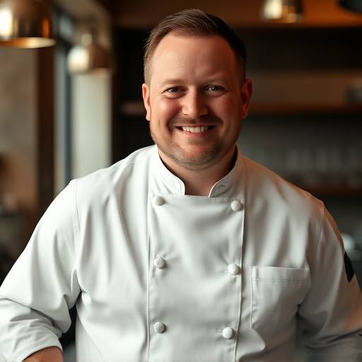 Ein Porträt von Martin Weber, unserem Küchenchef, mit freundlichem Lächeln und Kochjacke